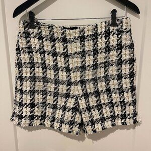 House of Harlow 1960 Houndstooth Plaid Tweed Shorts